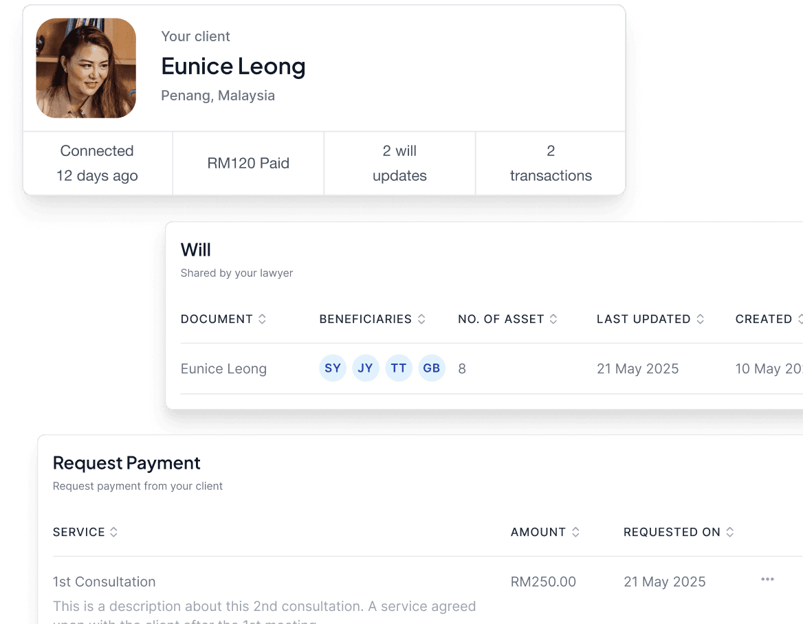 Client management dashboard
