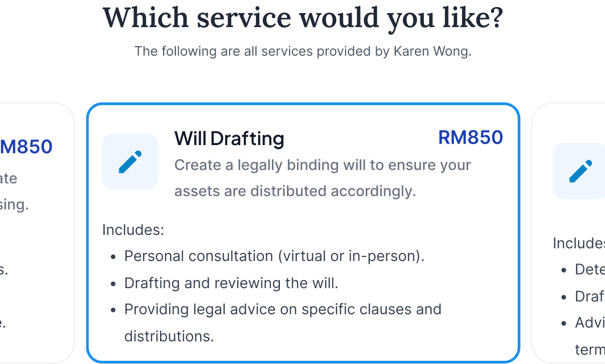 Lawyer service packages