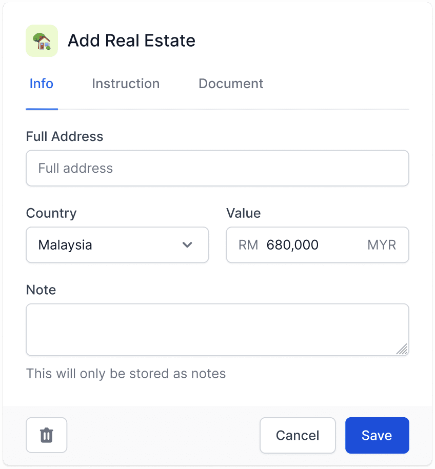 Add real estate form